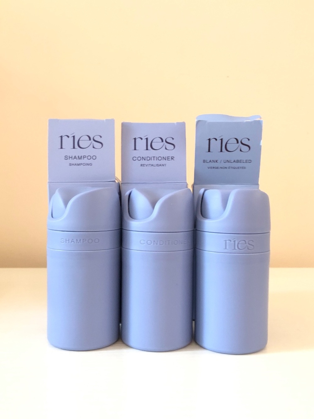 NWT RIES The Essential Refillable Travel Bottle 1.7oz 50ml 3-Pack Set BLUE - Picture 1 of 5